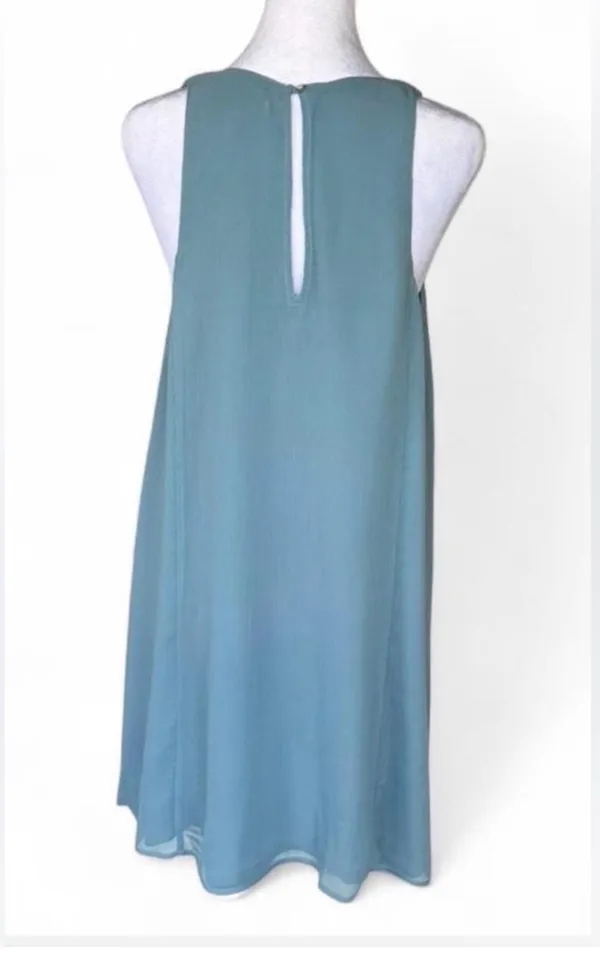 Abercrombie & Fitch Dusty Teal A-Line Sleeveless Mini Dress - Image 3