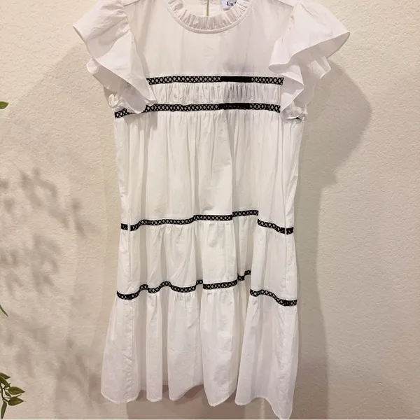 En Saison Aliza Tiered Babydoll Mini Dress in White Size Small NWT - Image 4