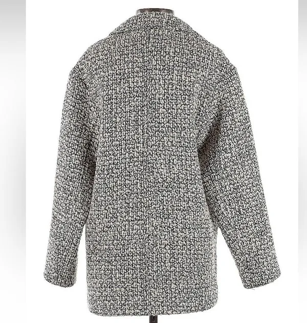 Abercrombie & Fitch Bouclé Wool Jacket Button Front Coat, Gray size S - Image 4