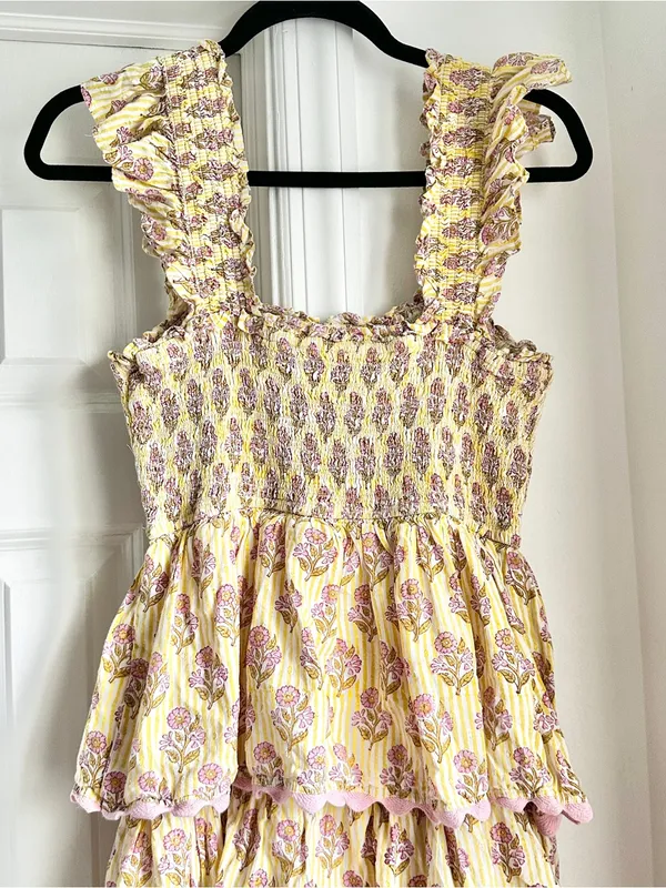 SAYLOR Pink Lemonade Teodora Floral Tiered Maxi Dress with Ruffle Shoulder - Image 7