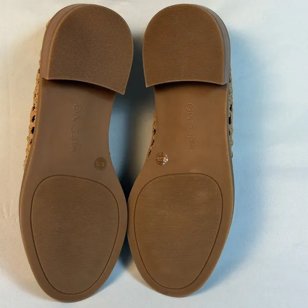 On 34th Size-7M Women's Blaiya Tan Loafers Flats Shoes Woven‎ - Image 8