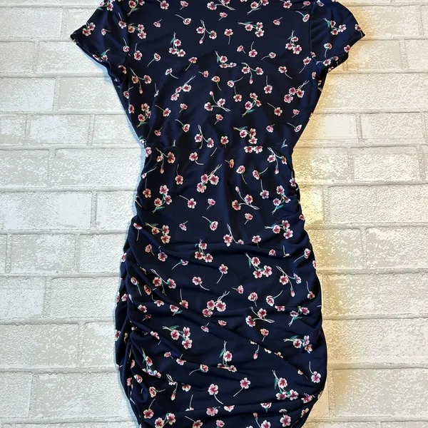 Windsor Navy Floral Dress with Pink Accents - Image 4