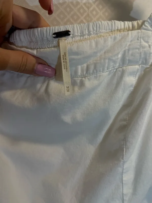 NWOT Free People Cream Elastic-Waist Cotton Ruffle Top - Image 9