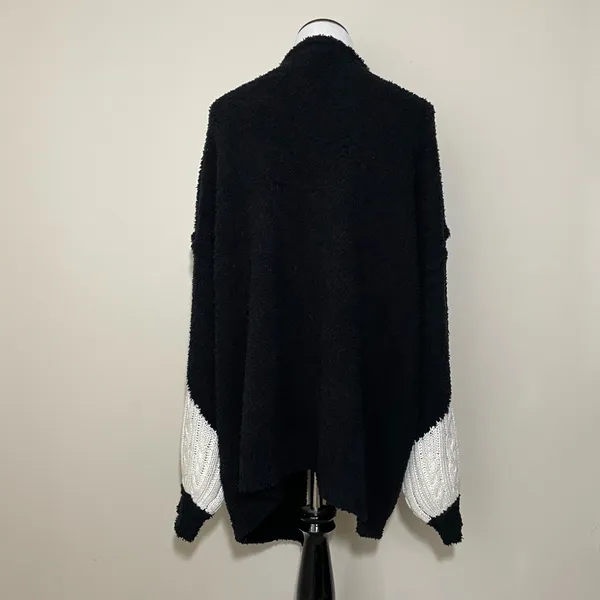 POL Mixed Media 3D Flower Open Front Cardigan Sweater - Image 8