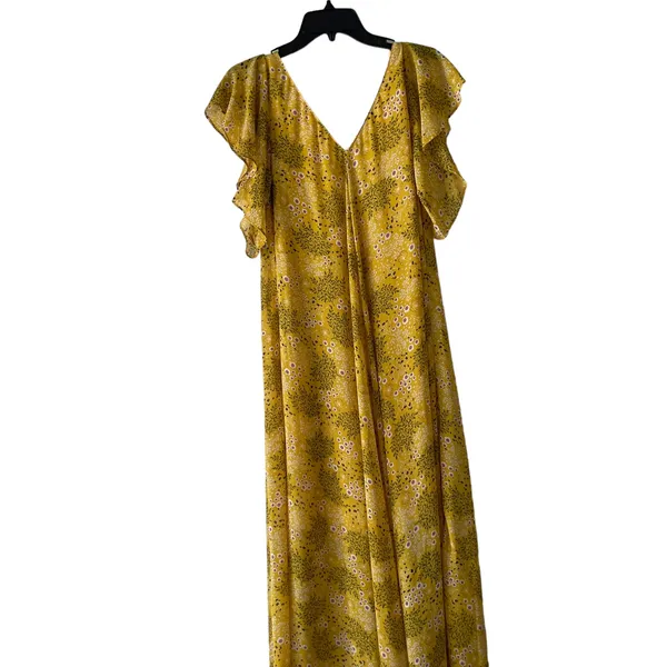 Emma & Michele Small Yellow Floral Flutter Sleeve‎ Maxi Dress Kentucky Derby - Image 7