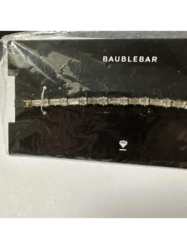 Baublebar Silver Tone Black Ribbon Clear Rhinestone Choker Necklace Adjustable - Image 2