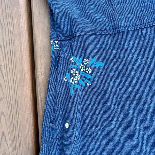 Toad & Co Dress‎ Blue Floral Polka Dot V-Neck Empire Waist 3/4 Sleeve Small - Image 5
