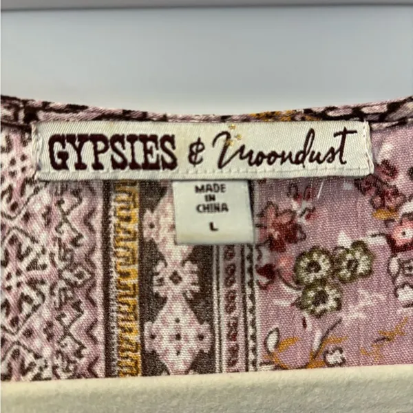 Gypsies & Moondust Ditsy Boho Floral Kimono Open Front Duster Size Large - Image 2