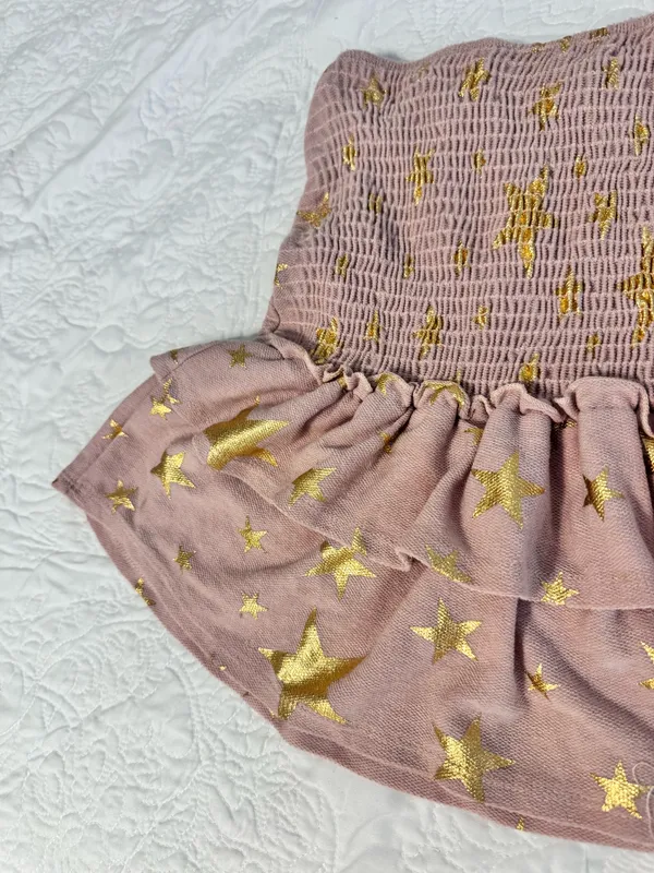 Pink and Gold Star Print Skirt - Image 3