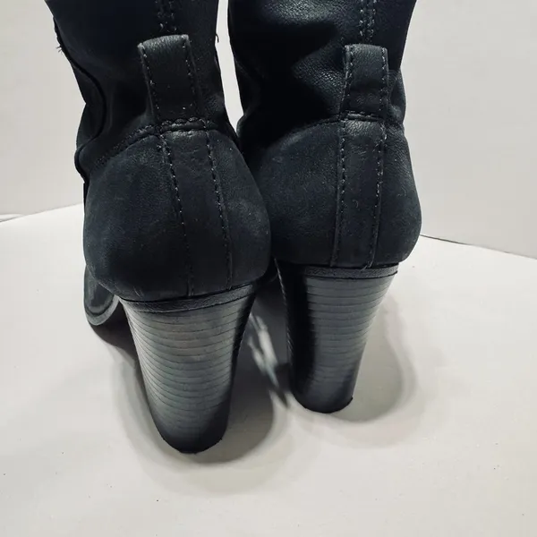 Vince Camuto Feina Bootie Womens Pull On Leather Heel Ankle Boots Black Size 8.5 - Image 3