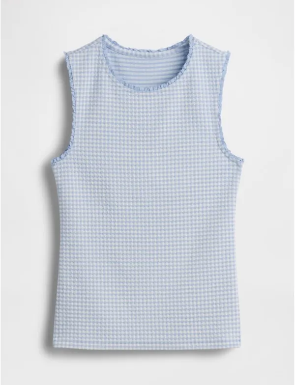 Gap Gingham Pointelle Shell Tank Top - Image 3