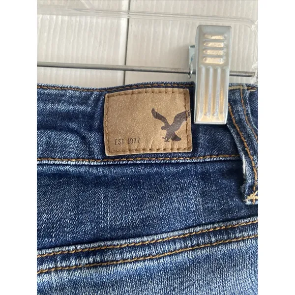 American Eagle Hi-Rise Jegging Womens Size 2 Blue Distressed Ripped Denim Cotton - Image 9