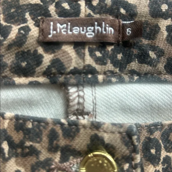 J. McLaughlin Lexi Leopard Print Straight Leg Jeans Size 6 - Image 15