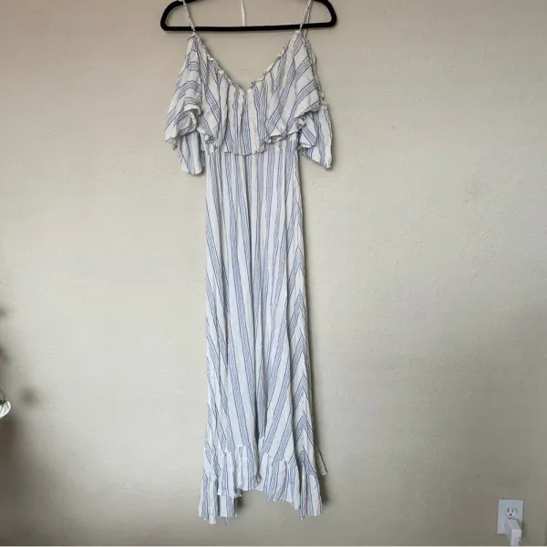 MISA Los Angeles Augustina Striped Midi Dress blue and white‎ size XS - Image 4
