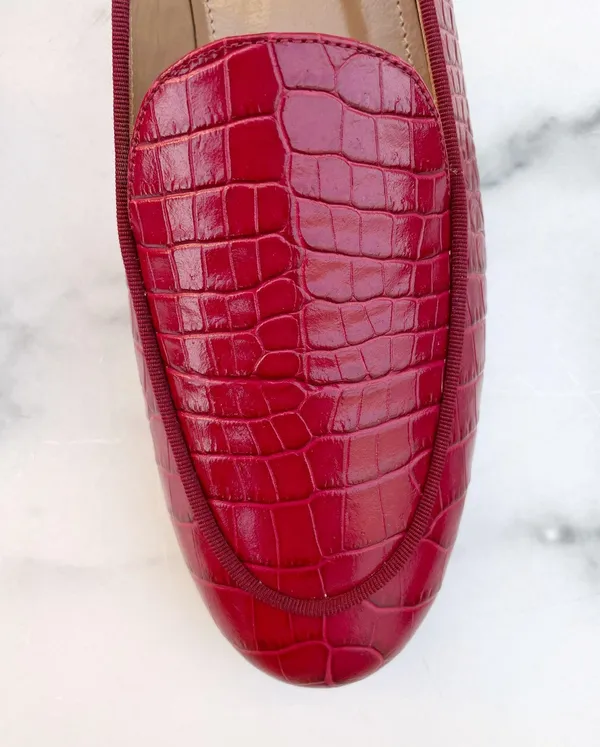 Purist crocodile effect leather loafers moccasins IT 35.5 US 5.5 - Image 10