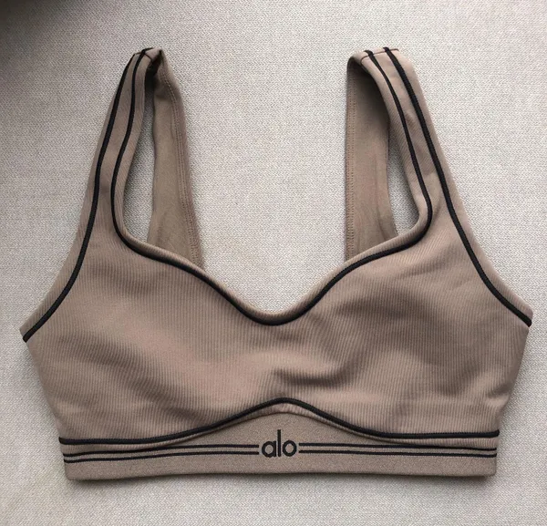 Alo Airbrush Heart Throb Bra Olive Tree/Black XS - Image 8