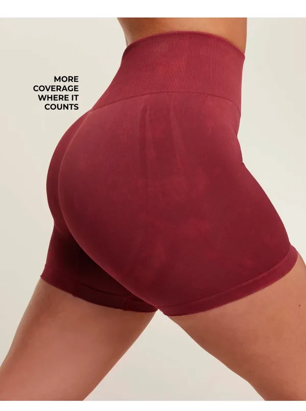 Gymshark Everyday Seamless Washed Shorts 2.0 In Red Wash Sz Small - Image 5