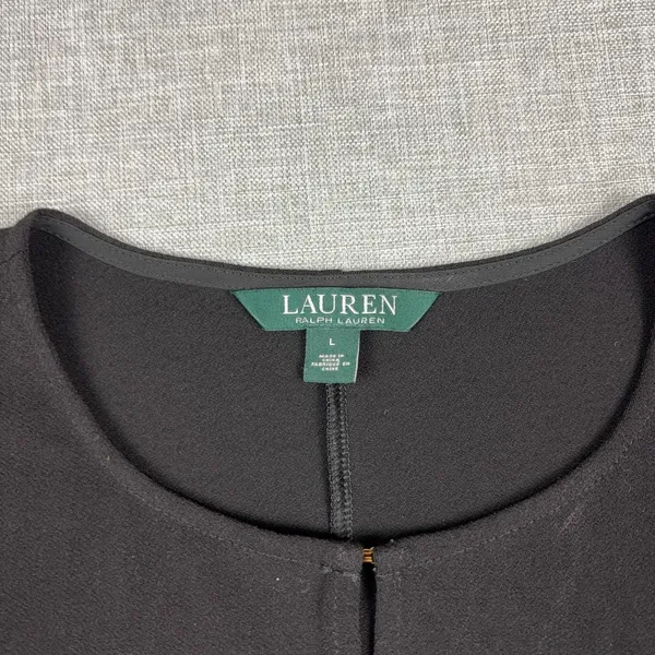 Lauren Ralph Lauren Tank Tunic Womens L Black Round Neck Sleeveless Jersey Top - Image 2