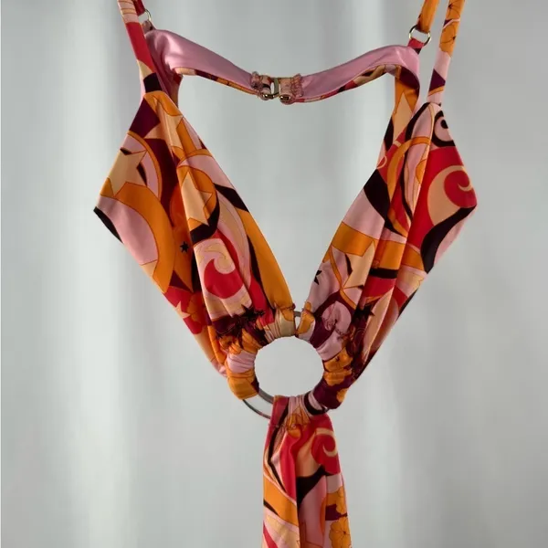 NWT Beach Riot Kirsten One-Piece Swimsuit in Pink Multi Size‎ Small - Image 3