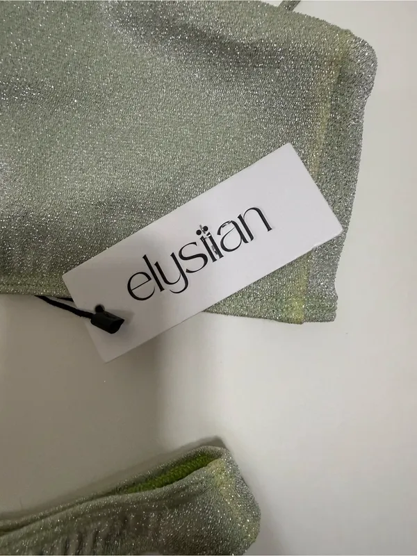 NWT Elysiian Malibu Green Shimmer One Shoulder Bikini - Image 2