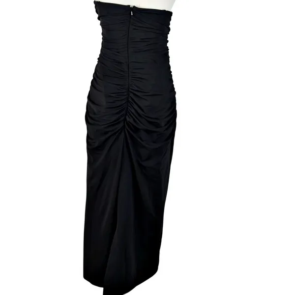 AnthropologieStrapless Black Mesh Midi Dress LBD Minimal Holiday - Image 5