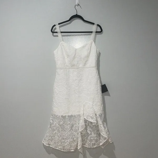 Lulus Today’s Your Day Lace MIDI Dress Sz L New with Tags Shower Bride Summer - Image 3