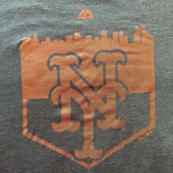Majestic Gray Nee York Mets City Skyline Tee Size Large - Image 4
