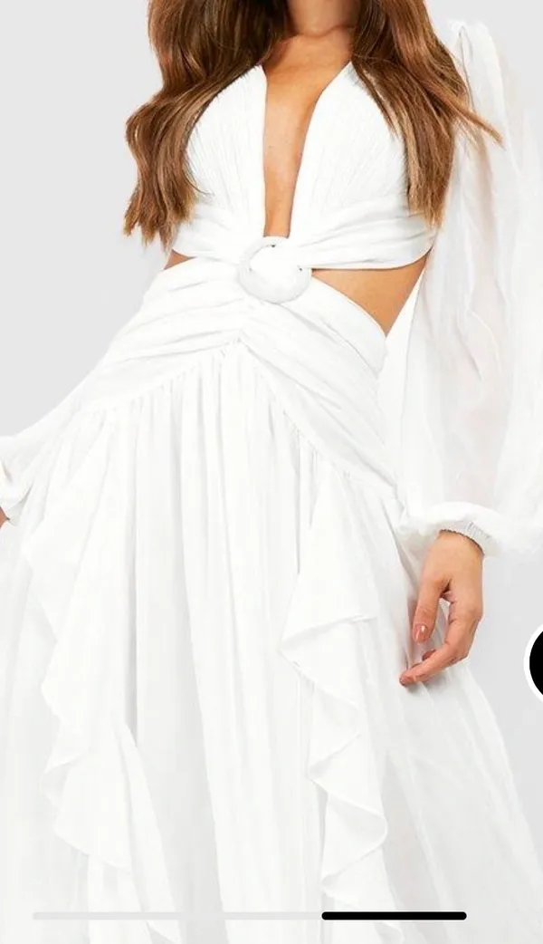 Boo hoo white cut out dress - Image 3