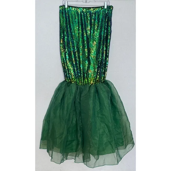 FUNNA Green Sequin Mermaid Tail Costume Maxi Skirt NWT XL - Image 12
