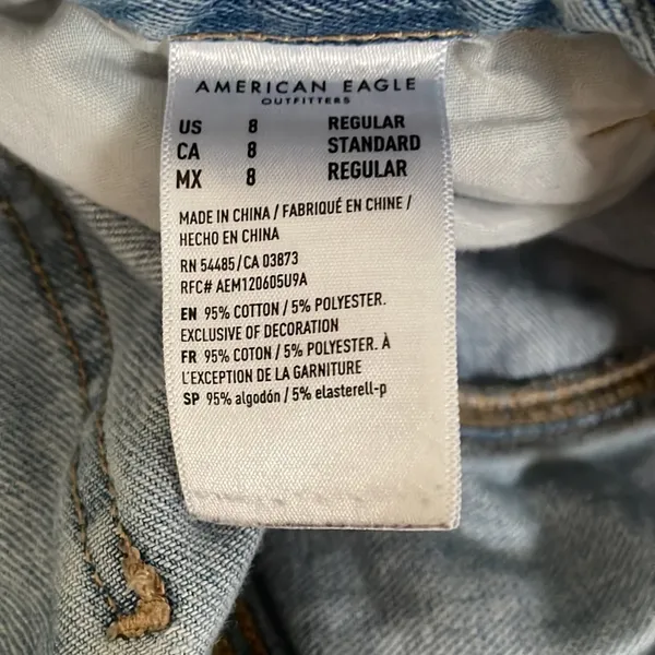 American Eagle Jeans Womens 4 Blue Mom Jean Distressed Light Wash - Image 8