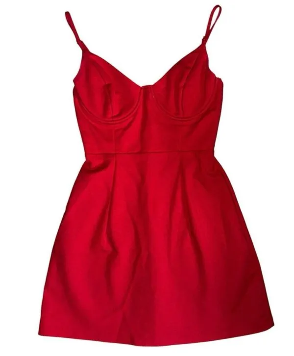 Novella Mini Dress Red lined bust sz 2 women’s princess polly nwot - Image 5