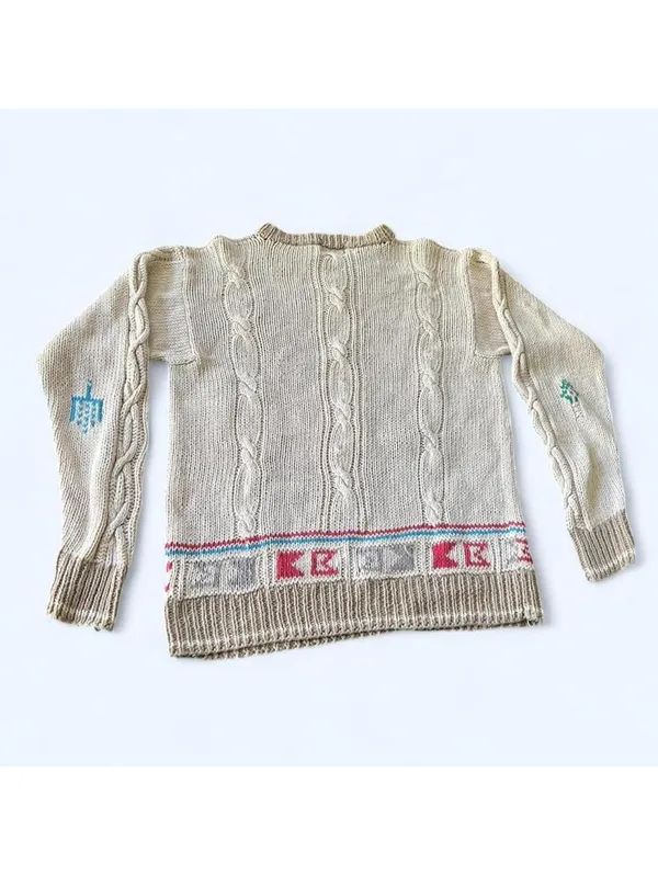 Vintage Woolrich Southwestern Cottagecore Cable Knit Sweater Size Medium 🤎 - Image 6