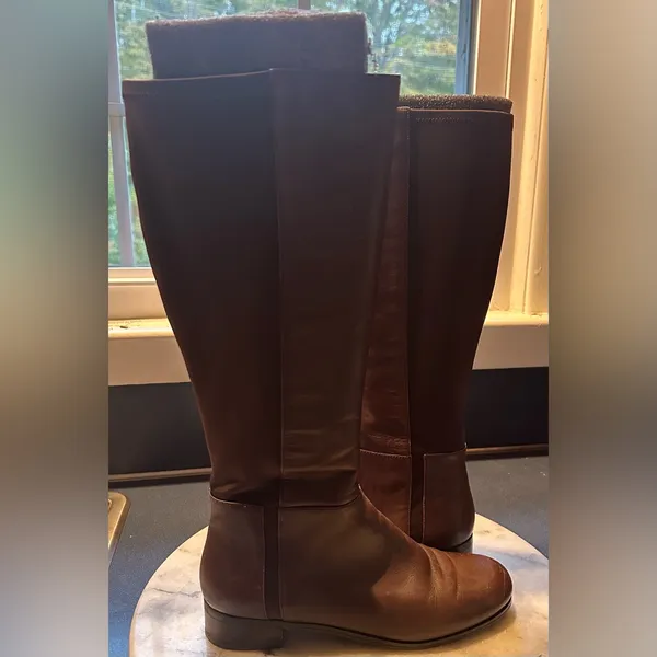 NINE WEST VINTAGE AMERICA Brown Leather Knee-High Selenao Riding Boots Sz 6.5 - Image 2