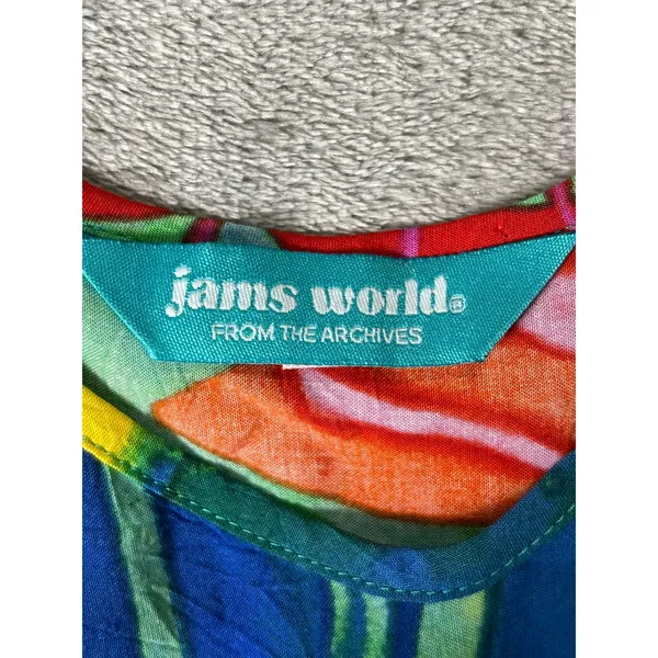 Jams World Volare Tropical Floral Sleeveless Midi Sundress Dress Women's Large - Image 5