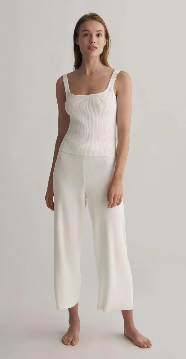 Oysho knitted high waist Cream pants - Image 3