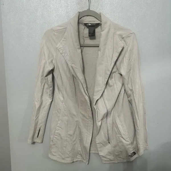 The North Face Womens Agave Moto Jacket Asymmetrical Zip Oatmeal Small - Image 2