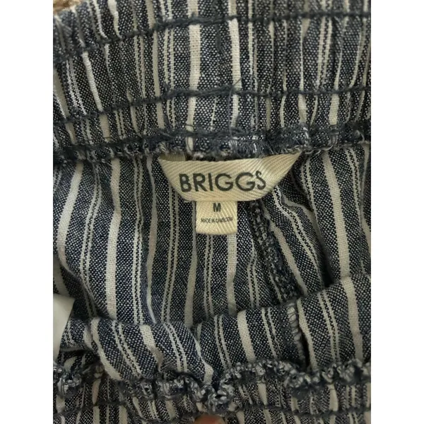 Briggs Linen Blend Striped Wide Leg Pants Size Medium Coastal Beachy Boho - Image 8