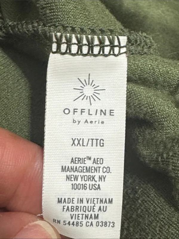 OFFLINE BY AERIE After Party Cowl Neck Velour Hoodie XXL 28” p2p Green $65 EUC - Image 9