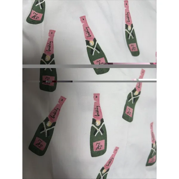 Toss Designs Champagne Bubbly Nightshirt Womens Size‎ S/M White Cotton Pajamas - Image 3