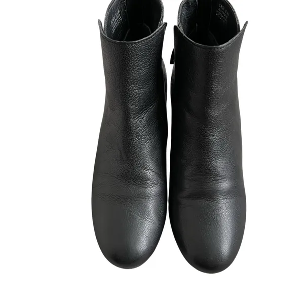 Steve Madden Ilana Ankle Leather Booties Women’s Size 8.5 Black Block Heel - Image 2