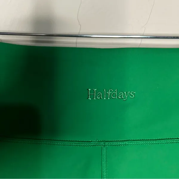 Halfdays Hattie Green High Rise Biker Performance‎ Shorts - Image 8