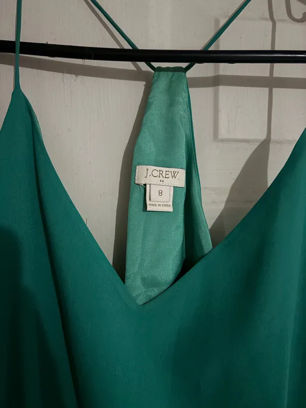 J.Crew Green Maxi Long Sleeveless Dress Size - Image 5