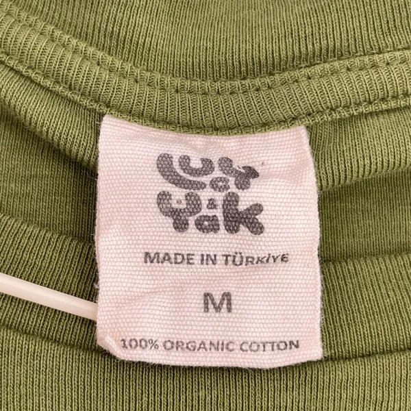 Lucy Yak Olive Green Long Sleeve Tee Lettuce Hem Crop Top Fit Fall Shirt Size M - Image 4