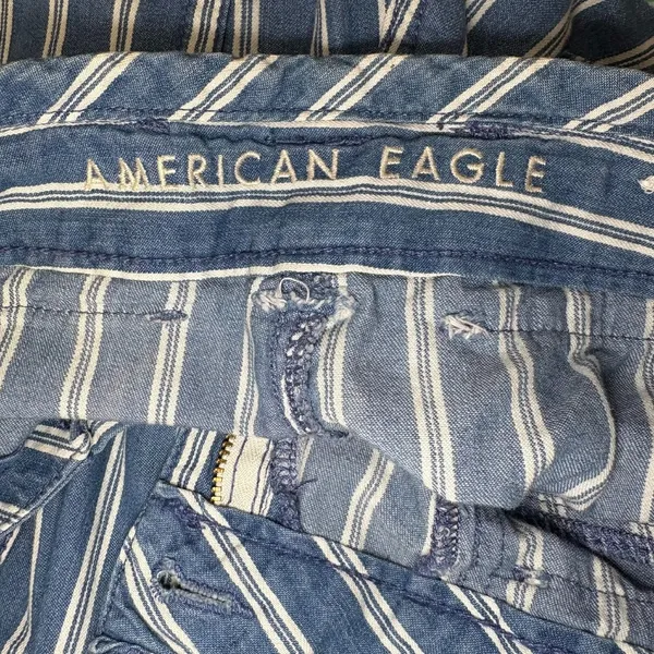 American Eagle Women's Striped Wide Leg Pants with Tie Belt High Waist Size‎ 6 - Image 7