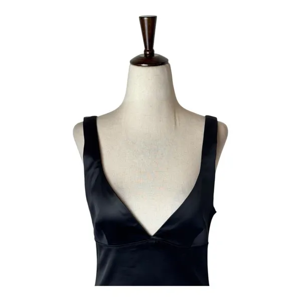 Babaton Aritzia Dress Women 4 Black Satin‎ Lala Dress Sheath Party Cocktail LBD - Image 4