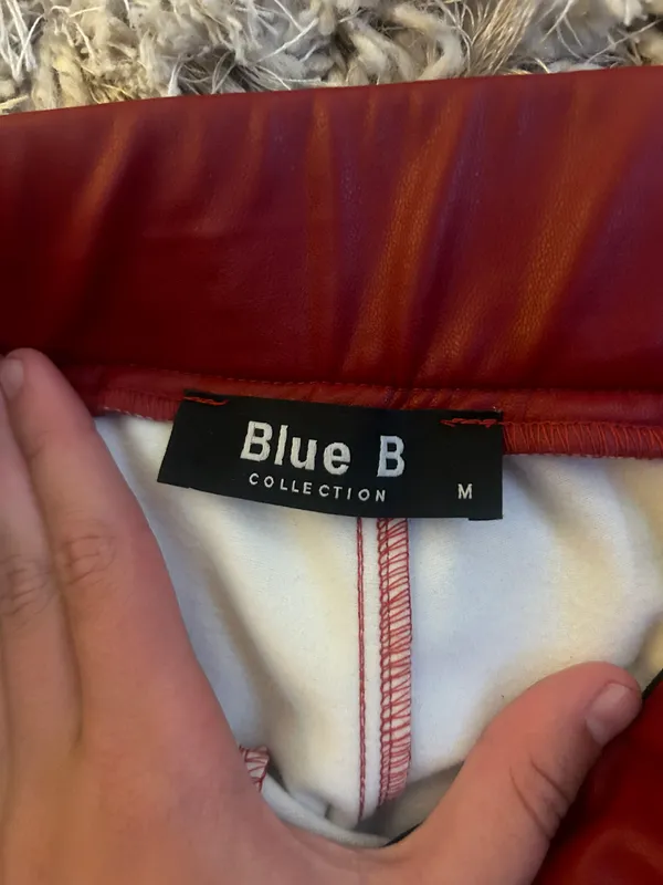 Blue B Collection Red leather pants - Image 3