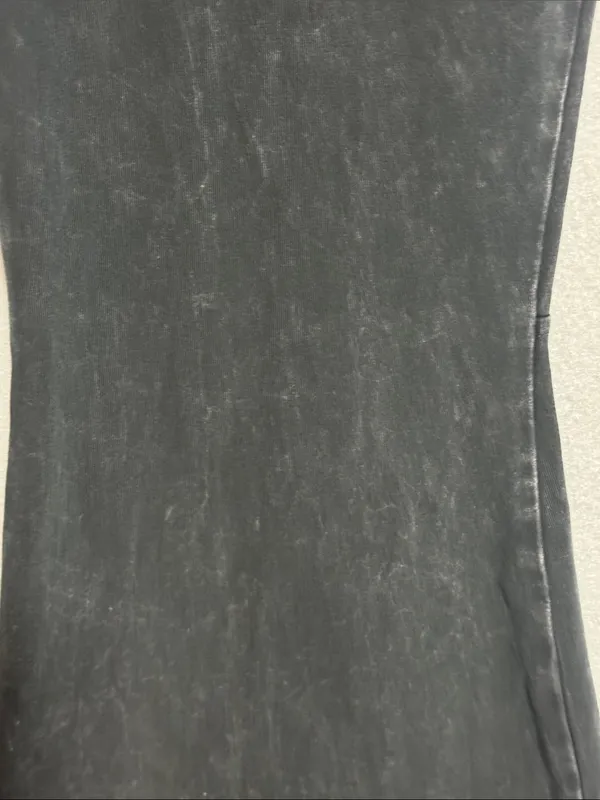 Chatoyant Black Fold-Over Waist Fit and Flare Yoga Pants - Image 3