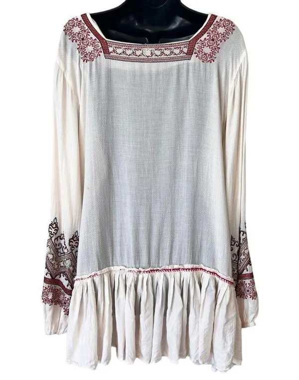 Free People Wild One Embroidered Peasant Dress - Image 9