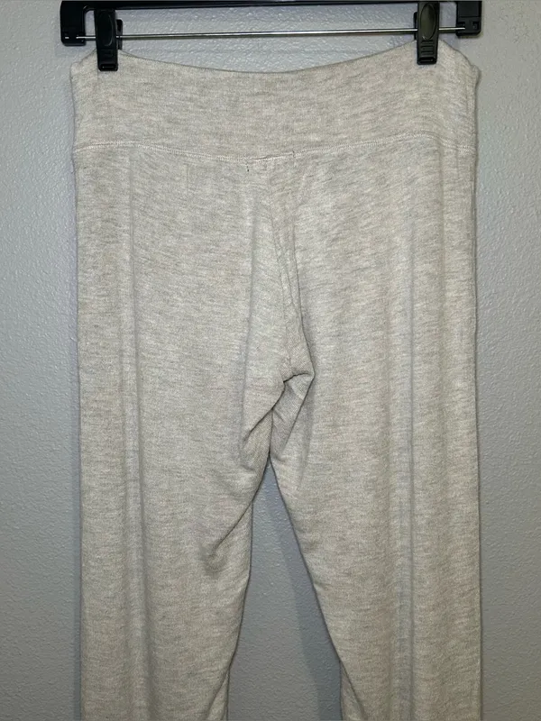 Beyond Yoga Lounge Around Cream Knit Midi Jogger Pants Drawstring Women’s Small - Image 6