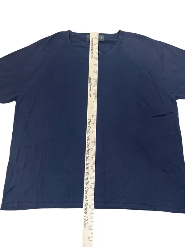 Everyday Capsule august silk knits Navy Short-Sleeve Crewneck 100% Silk Tee - Image 4
